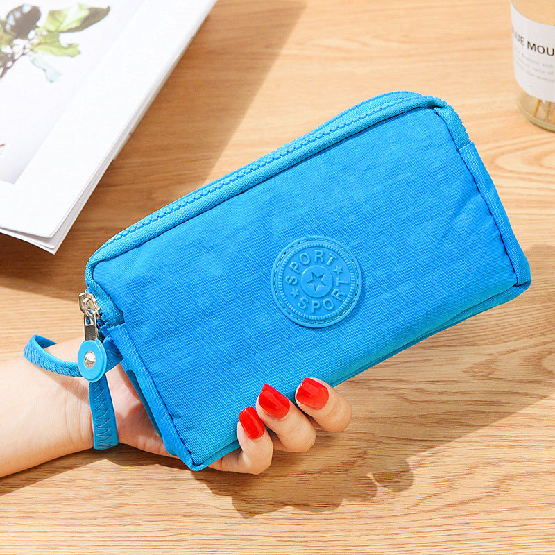 Wholesale Fabric Women's Long Three Layer Zipper Large Capacity Zero Wallet